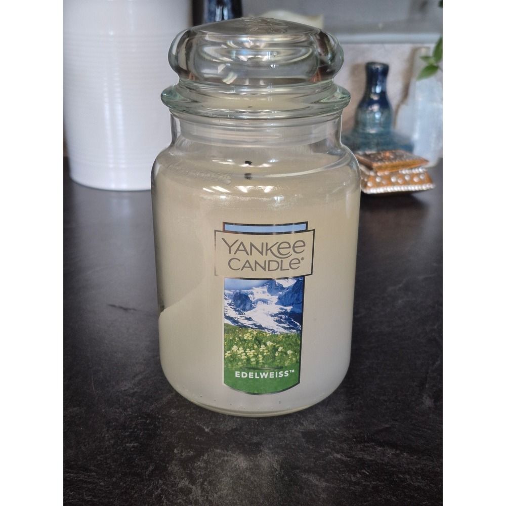 Yankee Candle Edelweiss Large Jar Scented Candle 22 oz Rare Discontinued Scent